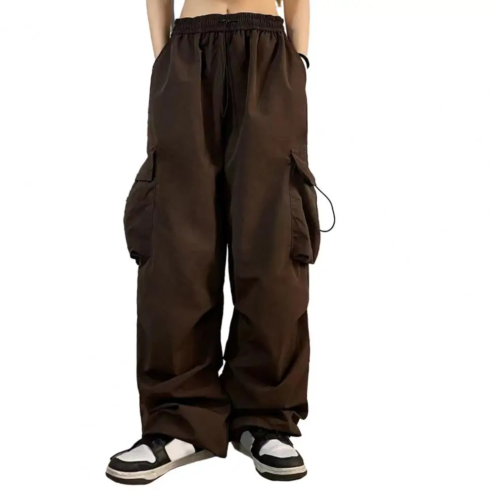 

Women Wide-leg Pants Women Sports Pants High Waist Women's Cargo Pants with Oversized Multi Pockets Quick Dry Solid for Full