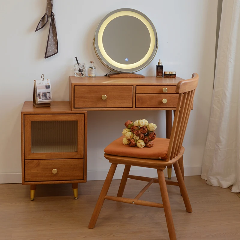 

Bedroom Luxury Nordic Dressing Table Girl Vintage Mirrors Make Up Dressing Table Drawer Storage Penteadeira Feminina Furniture