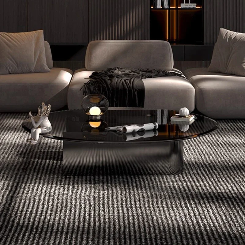 طاولة قهوة فاخرة شفافة لتزيين غرفة النوم وغرفة المعيشة وطاولة جانبية مستديرة وأثاث جناح صالة Meubles المتحركة #5