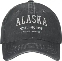 Alaska Est 1959 Baseball Cap Men Sun Washed Dad Cowboy Trucker Hat