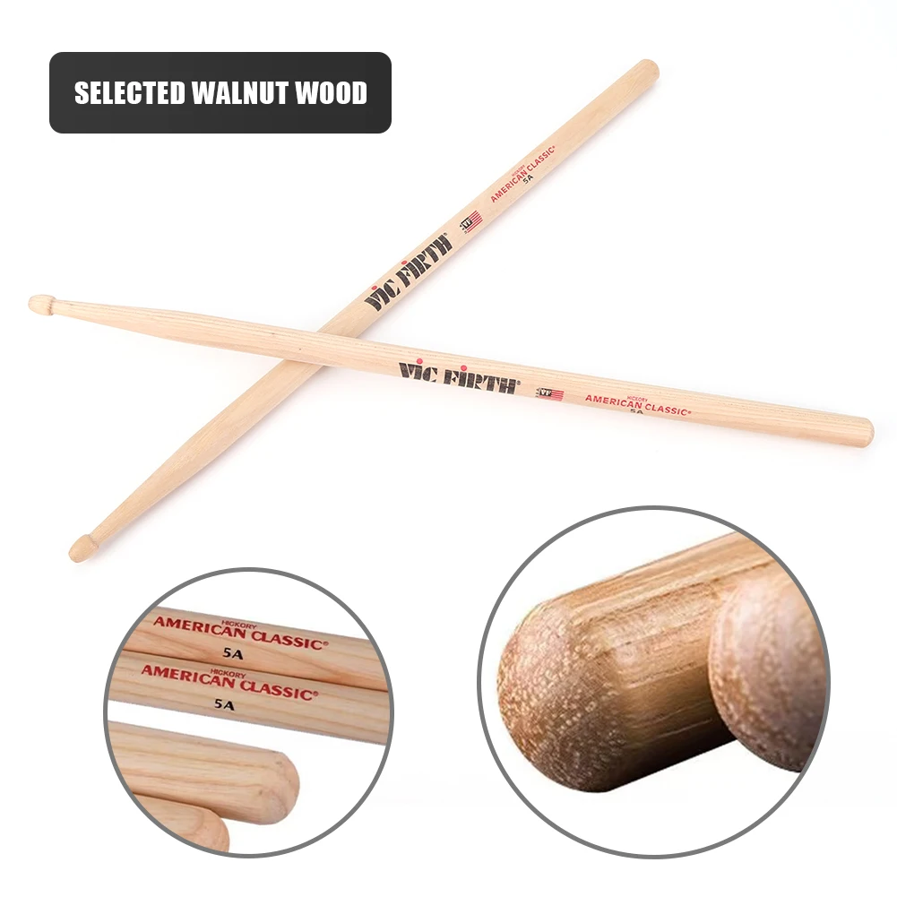 10Pcs Jazz Drum Sticks Consistent Weight and Pitch American Hickory Drumsticks Classic Drum Sticks for Acoustic/Electronic Drums