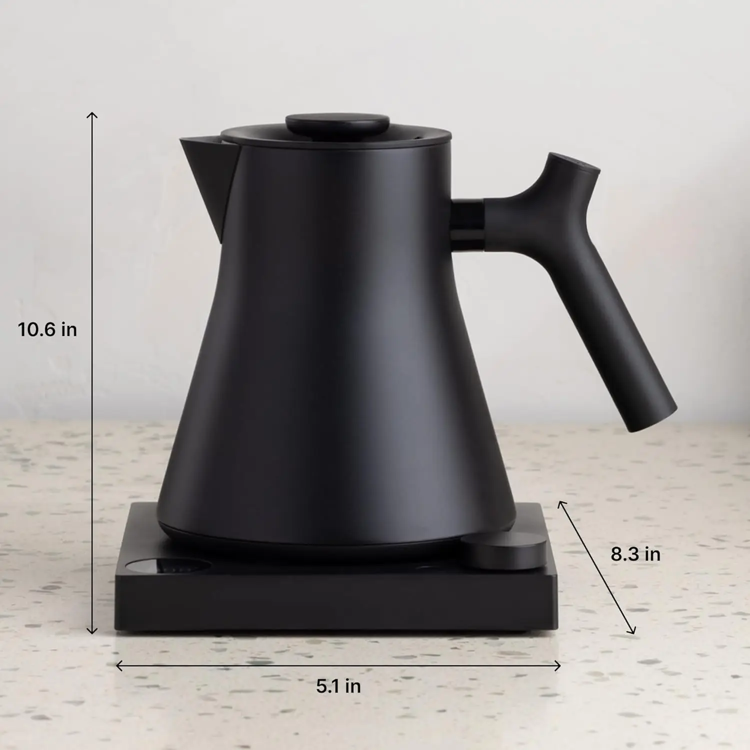 Electric Tea Kettle with Precise Temperature Control, Quick Heating, Scheduling & Brew Timer - 0.9L Matte Black