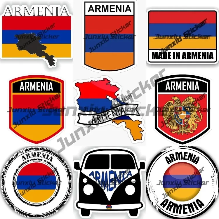 

Armenia Coat of Arms Emblem Stickers Armenian Asia Seal Round Flag Sticker Van Armenia AM Stamp City Shield Creative Decal