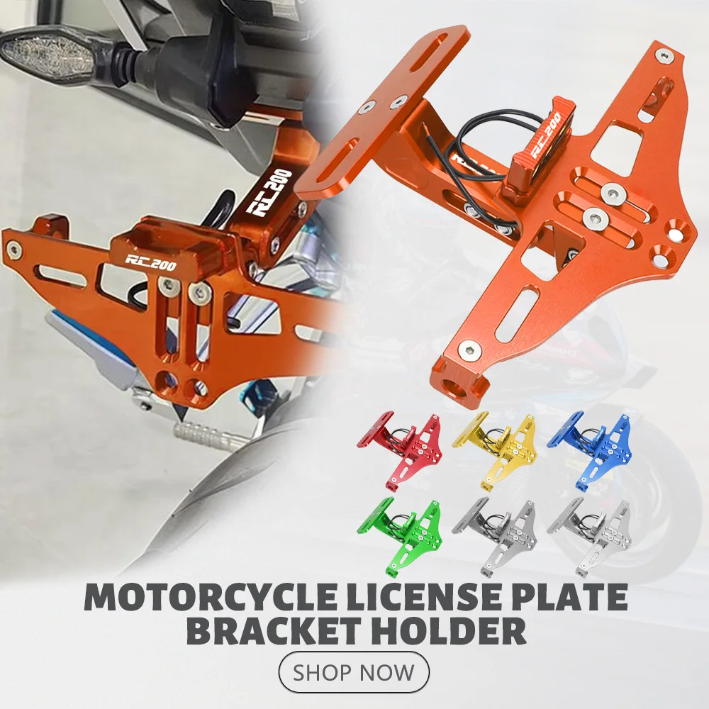 

Motorcycle Rear License Plate Number Holder and Turn Signal Lights For RC200 RC 200 2014-2017 2018 2019 2020 2021 2022 2023 2024