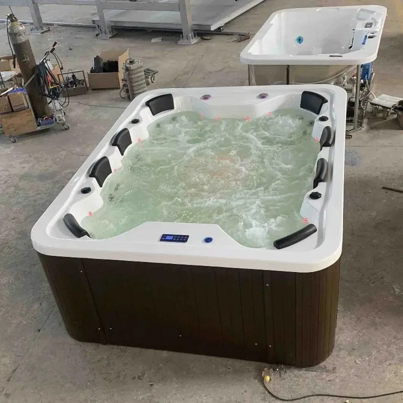 8-person Acrylic Outdoor Massage Surfing Bathtub, Intelligent Constant Temperature Heated Hot Spring Bathtub, Hydrotherapy Spa