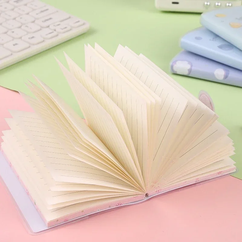 1Pc A7 Cute Cartoon Waterproof Cover Notebook Portable Mini Pocket Hasp Notepad Diary Kawaii Student Bullet Journals Planner