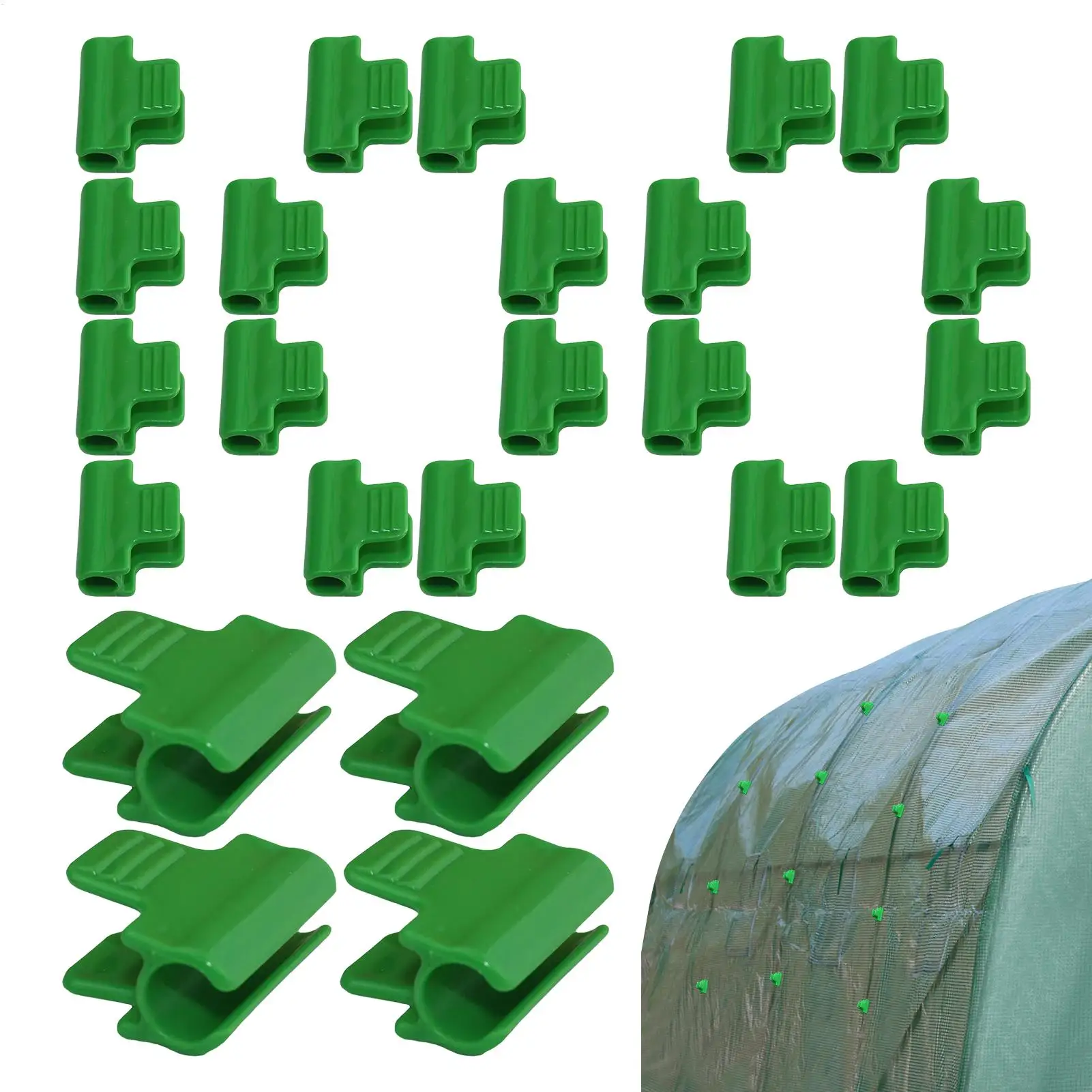 

Садовые зажимы, 100 шт., зажимы для теплицы, многоразовые крепежные зажимы для садоводства, сетка, зимнее покрытие, труба для посадки сада