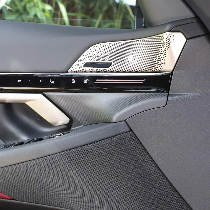 

Real Carbon Fiber Car Front Door Inner Handle Frame Cover Trim For BMW 5 Series G60 2024-2025 Interior Car Accessories