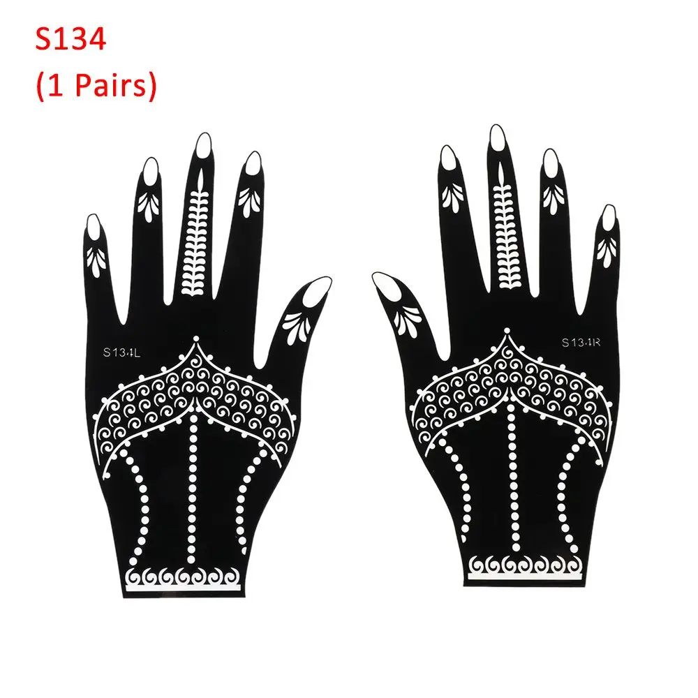 1 Pair New Beauty Mehndi Indian Style Henna Template Sticker Temporary Hand Decal  Stencils DIY Body Art