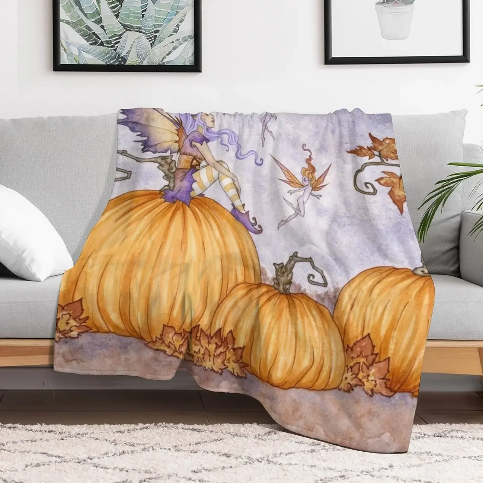 Pumpkin Magick Throw Blanket Blankets For Sofas anime Flannel Fashion Sofas Blankets