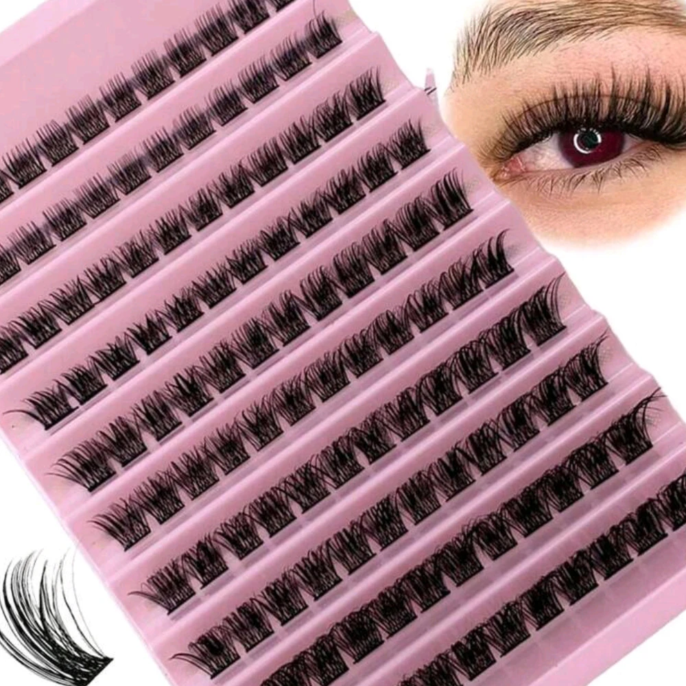 Lash Clusters 120pcs Cluster Lashes 8-16mm Individual Lashes Natural Look D Curl Fluffy Cluster Lashes DIY Eyelash Extension