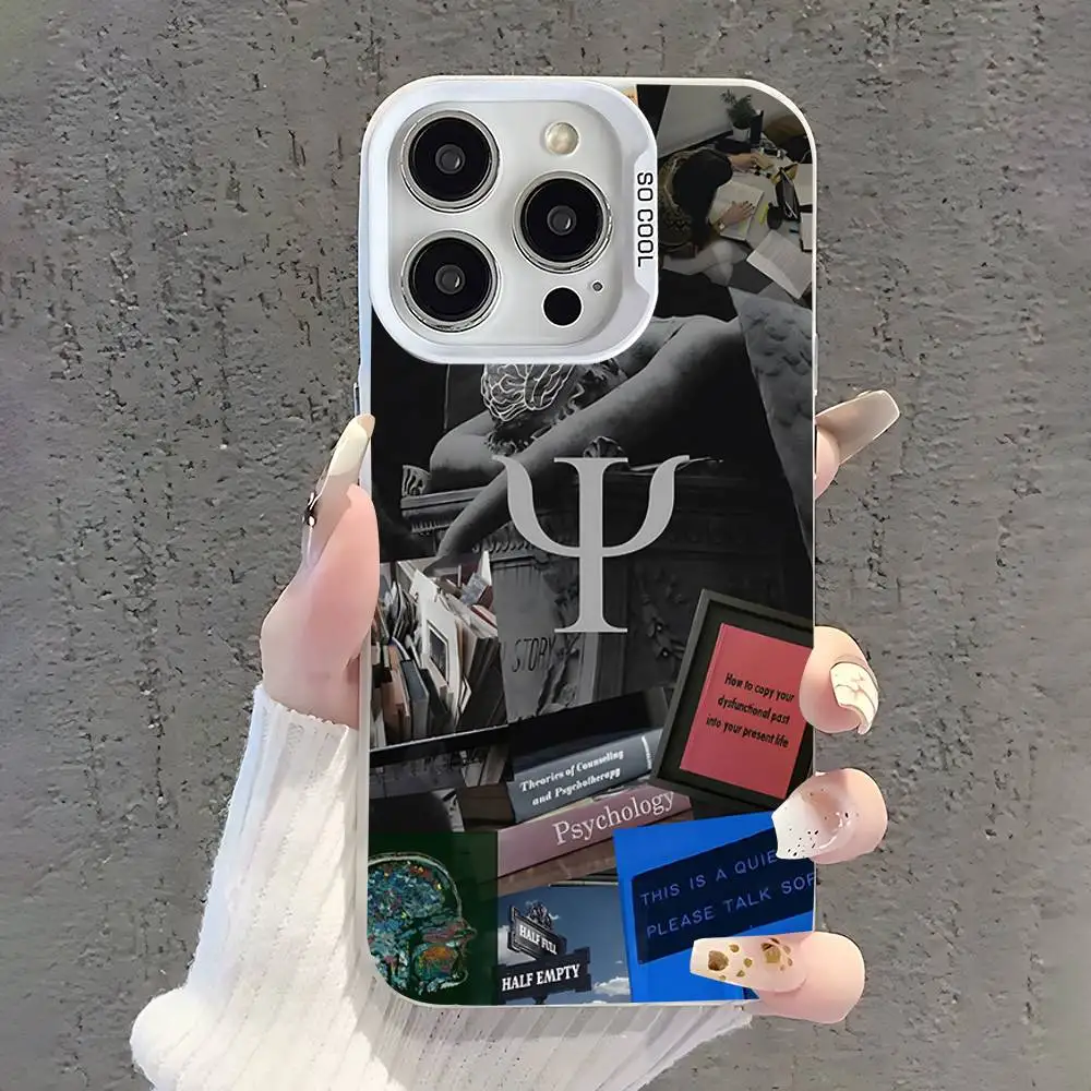 حافظة هاتف مهنة عالم النفس لهاتف آيفون 17,16,15,14,13,12,11,Pro,XS,Max,Plus,Mini,SE غطاء مقاوم للصدمات من الحلوى البيضاء غير اللامعة #2