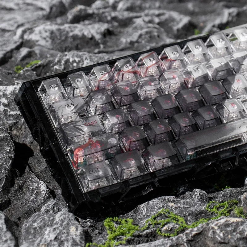 123 Key Swordsman Theme Keycaps Cherry Profile Keycap Custom PC Fog Transparent Key Caps Anime Mechanical Keyboard Accessories