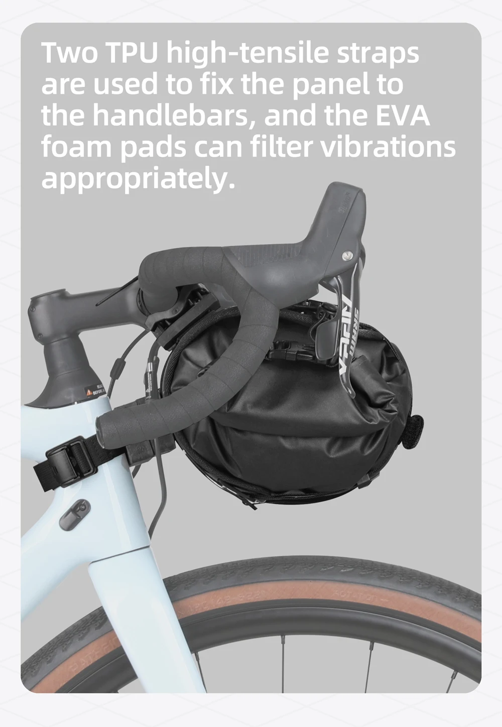 Rhinowalk Fahrradlenkertasche wasserdicht 10l Fahrrad-Reisetasche Trockentasche Bikepacking Fahrradzubehör für MTB – Detail 17