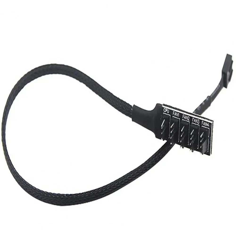 Pwm Fan Controller Motherboard Fan Hub Fan Hub Splitter Braided Cable Universal 4-pin Pwm Cpu Adapter Intelligent Multi-fan