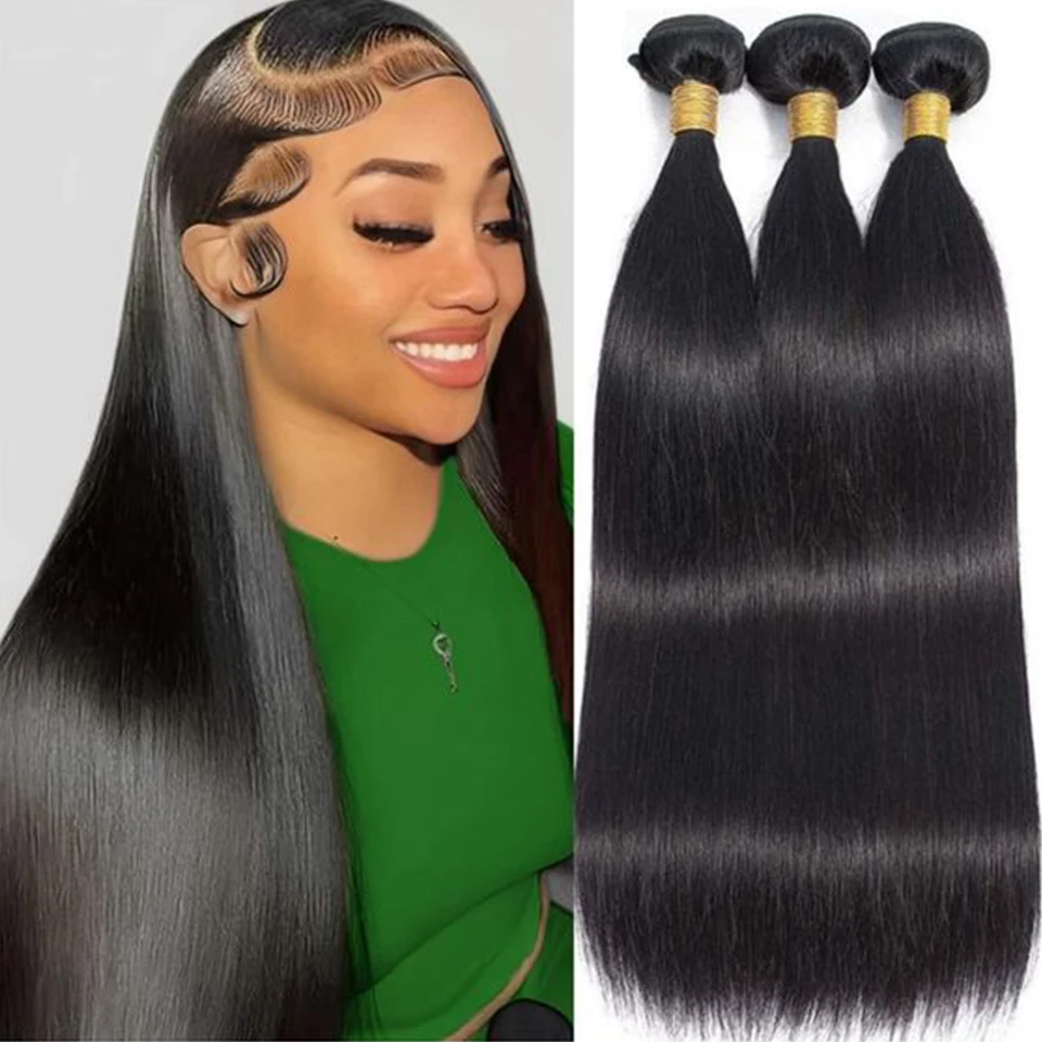 Sleek Malaysia Straight Human Hair Bundles 1/3/4 Pcs Hair bundles Remy Bundles Human Hair Bone Straight Human Hair Extension