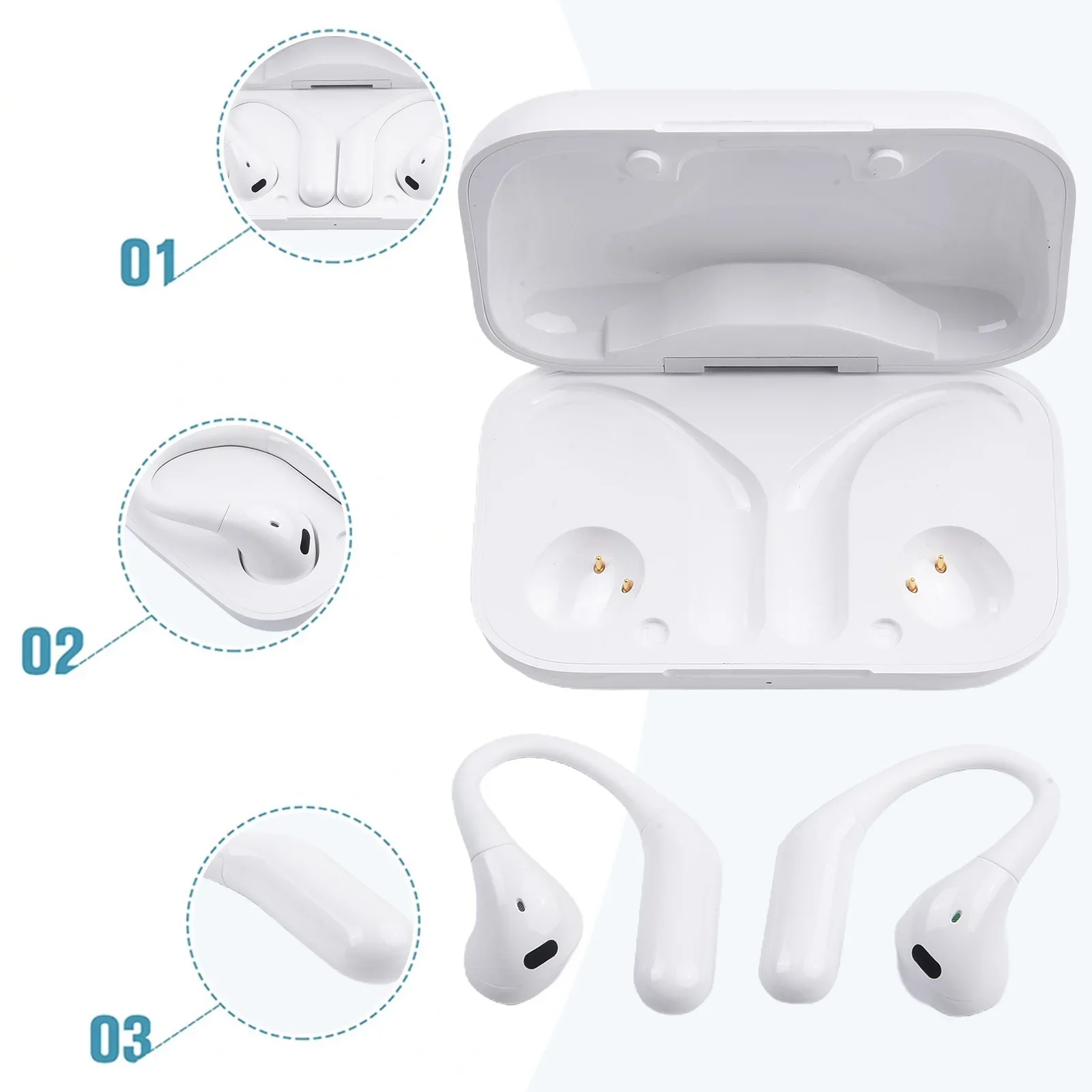 True Wireless ชุดหูฟังบลูทูธไร้สายแบบแขวนหูฟังบลูทูธแบบเสียบครึ่งหูรองรับหูฟังแนวสปอร์ต