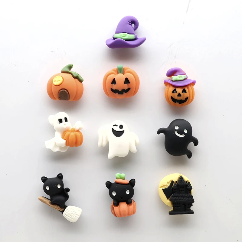 강력한 자석 유령 호박 성 집 검은 고양이 냉장고 자석 후크 스티커 10개, 지도 사진 할로윈 DIY 홈 데코용