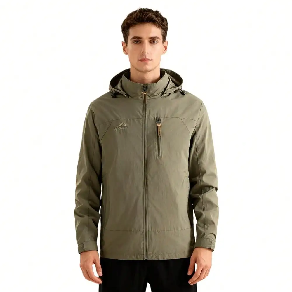 

Hot Single Layer Outdoor Raincoat, Windproof Hooded Casual Sports Anorak for Hiking and Mountaineering Activities