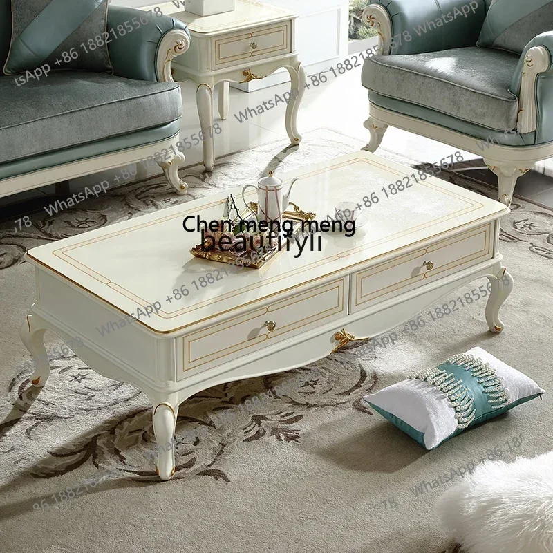 

X Мебель в пасторальном стиле для небольшой квартиры в стиле ретро, длинный столик из массива дерева, M, резной синий