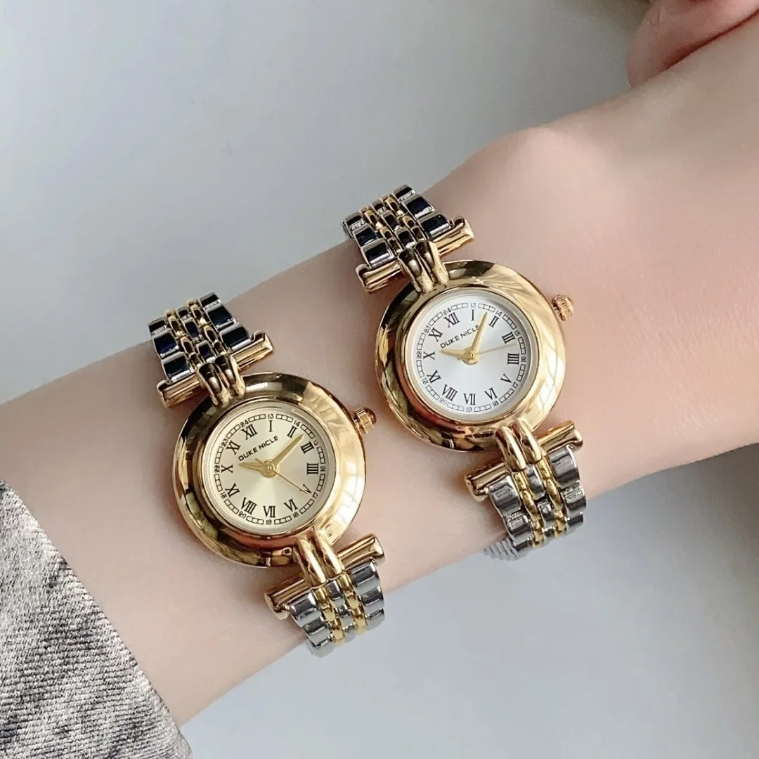 ساعة نسائية دائرية بمينا روماني سوار فولاذي غير قابل للصدأ ساعات يد كوارتز Relogio Feminino zegarek damski ساعة نسائية