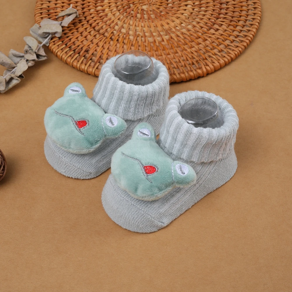 Cute Cartoon Doll Newborn Socks for Boys Girls Winter Soft Anti Slip Cotton Sock Solid Infant Toddler Socks Baby Clothing 0-12M