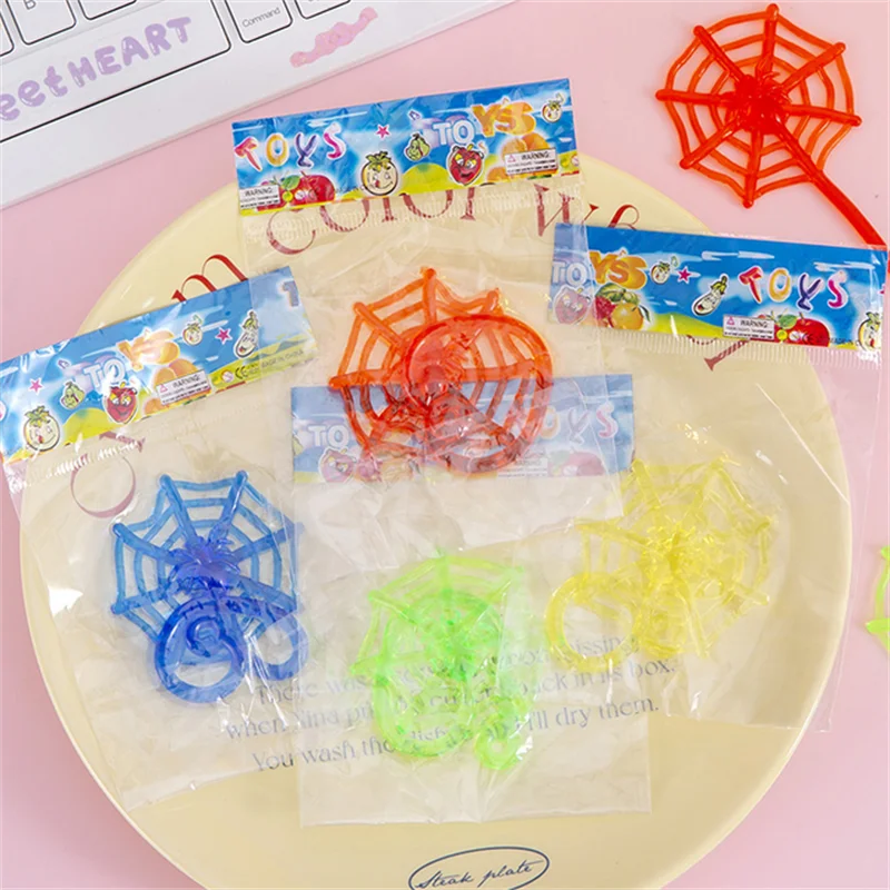 5/10/50PCS Random Color Stretchable Climbing Spider Web Tricky Toys Kids Birthday Party Baby Shower Gift Rewards Halloween Party