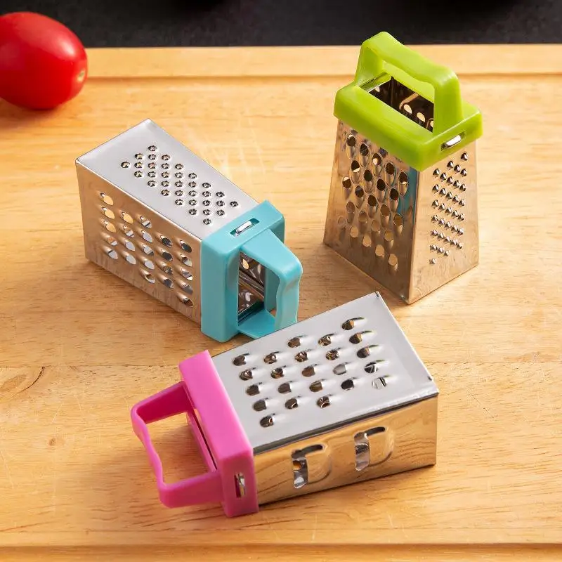 Mini râpe à concombre à quatre côtés en acier inoxydable, raboteuse à fruits, trancheurs de fromage, carottes et légumes, Gadgets de cuisine pour la maison, 2 pièces