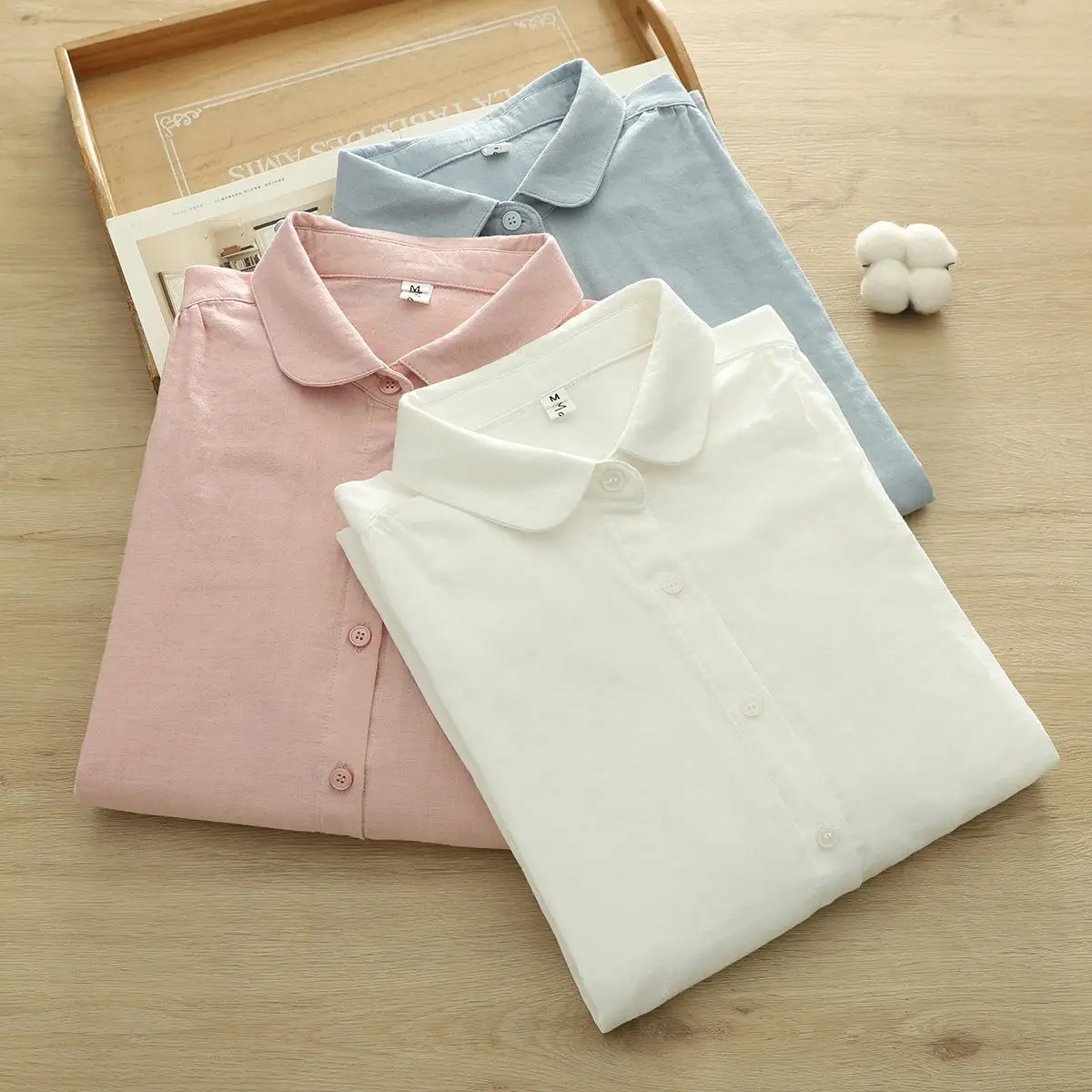 

Мягкая женская хлопковая пряжа из чистого хлопка с воротником для малышей, двухслойная хлопковая пряжа, осеннее новое поступление Fem Faion irt