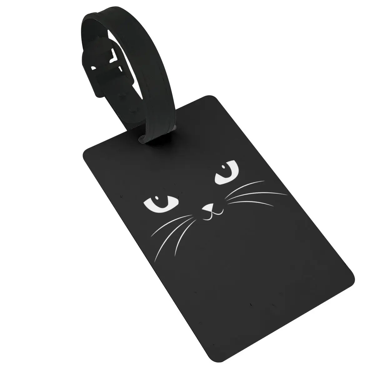 Niedliche schwarze Katze Gepäck anhänger Koffer Zubehör Reise PVC Mode Gepäck Boarding Tag tragbare Etiketten halter ID Name Adresse