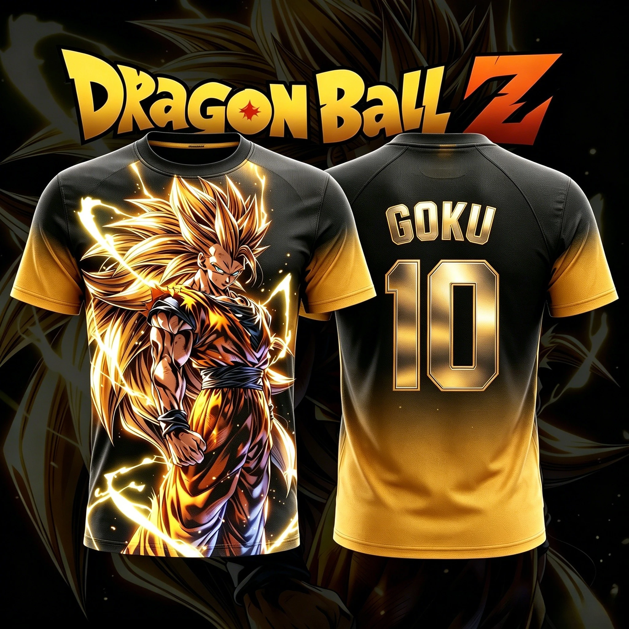 2026 Neues Erwachsenen-Fußballtrikot für Herren mit Dragon Ball NO.10/7 Goku 3D-Druck, Anime-T-Shirt für Kinder, Spezielles Fußballtrikot im Y2k-Stil