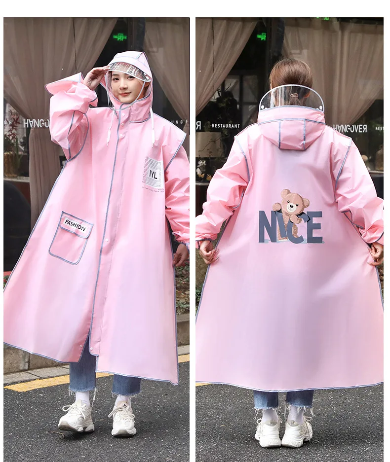 Fashion Adult Raincoat Gloves Extended EVA Raincoat for Ladies Outdoor Travel Anti-Storm Rainwear for Boys and Girls