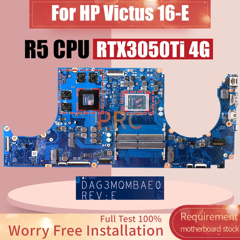 DAG3MQMBAE0 For HP Victus 16-E Laptop Motherboard R5 CPU RTX3050Ti 4G GN20-P1-A1 Notebook Mainboard