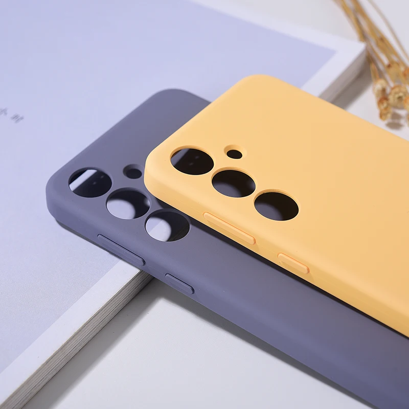 Original Liquid Silicone Phone Case For Samsung S24 Ultra 5G Soft Touch Full Protective Cover For Galaxy S24Plus S24+ S24 Funda