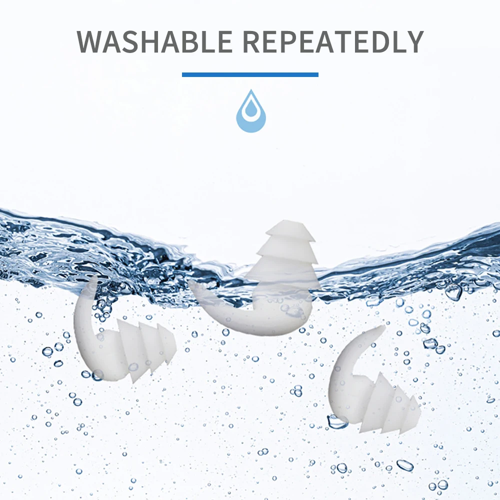 Silicone Earplugs Reusable Waterproof for Swimming Sleeping Surfing,Noise Reduction for Side Sleepers Comfort