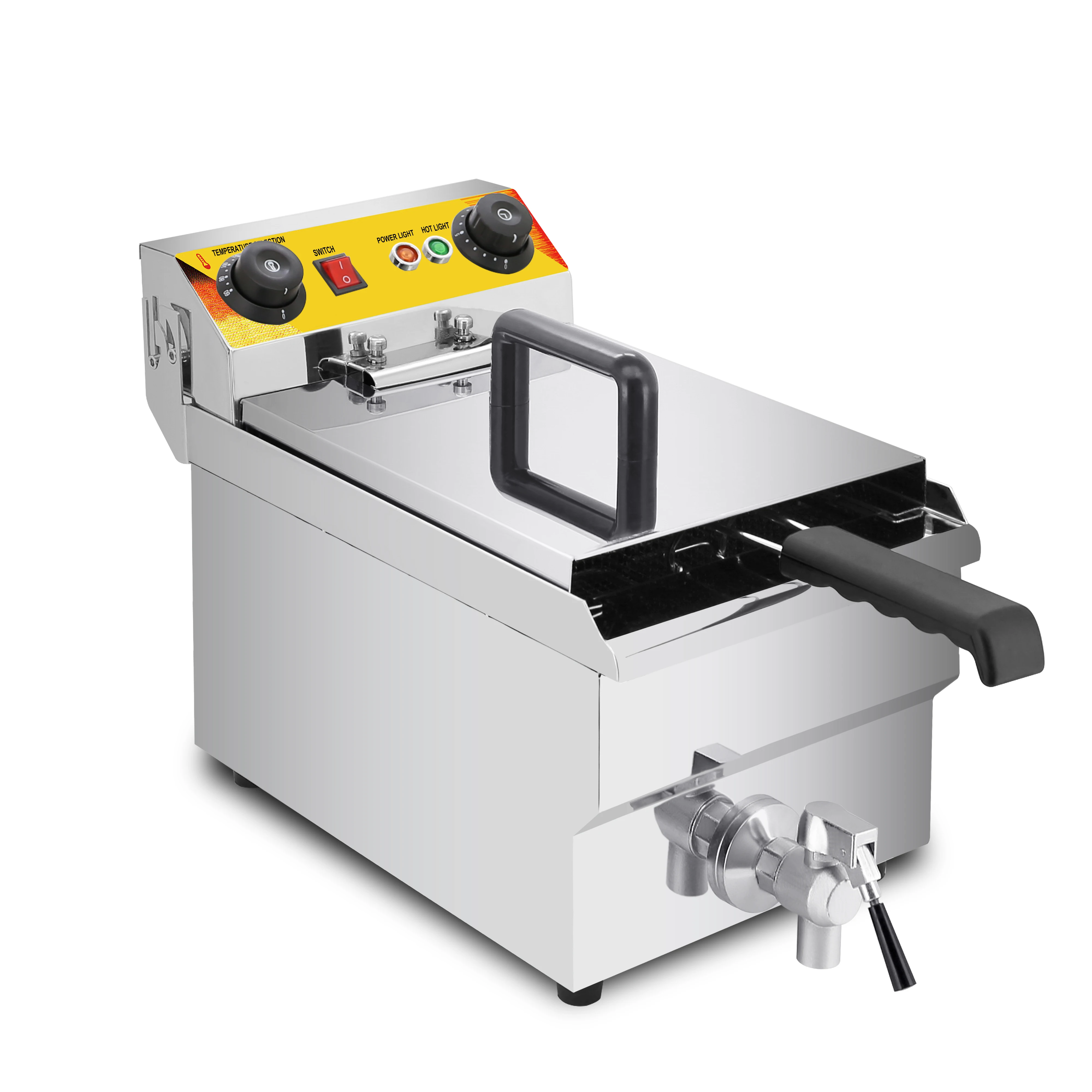 

ONE Tank ONE Basket Electric Fryer Industrial Deep Fryer Chicken Fryer Machine.
