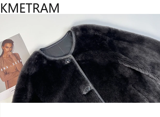 Natural Wool Sheepskin Double Faced Fur Jacket Women Winter Warm Short Real Fur Coat Woman Clothing 2025 casaco inverno feminino