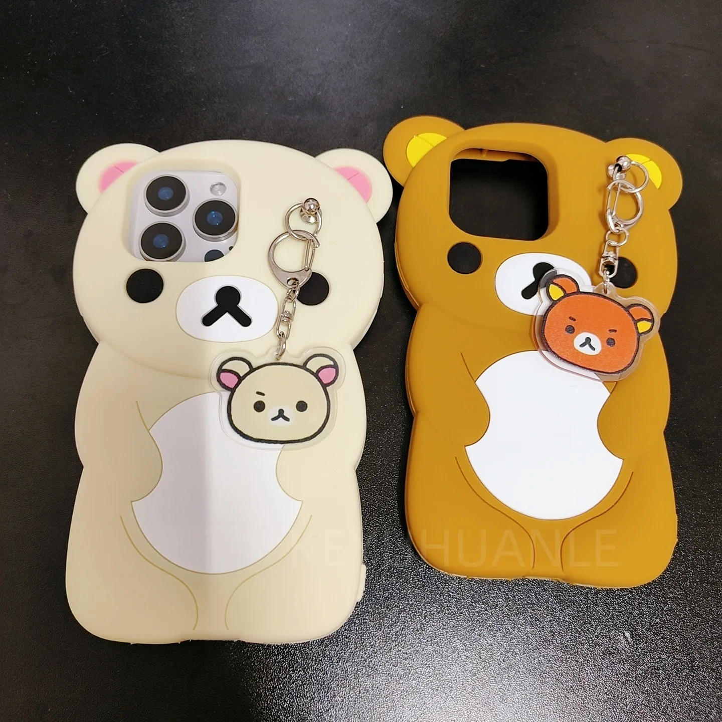 For Samsung Galaxy S25 Ultra S24 S23 Plus S24 Ultra S25Ultra Key Chain Rilakkuma Bear Silicone Soft Cover Case - náhled 3