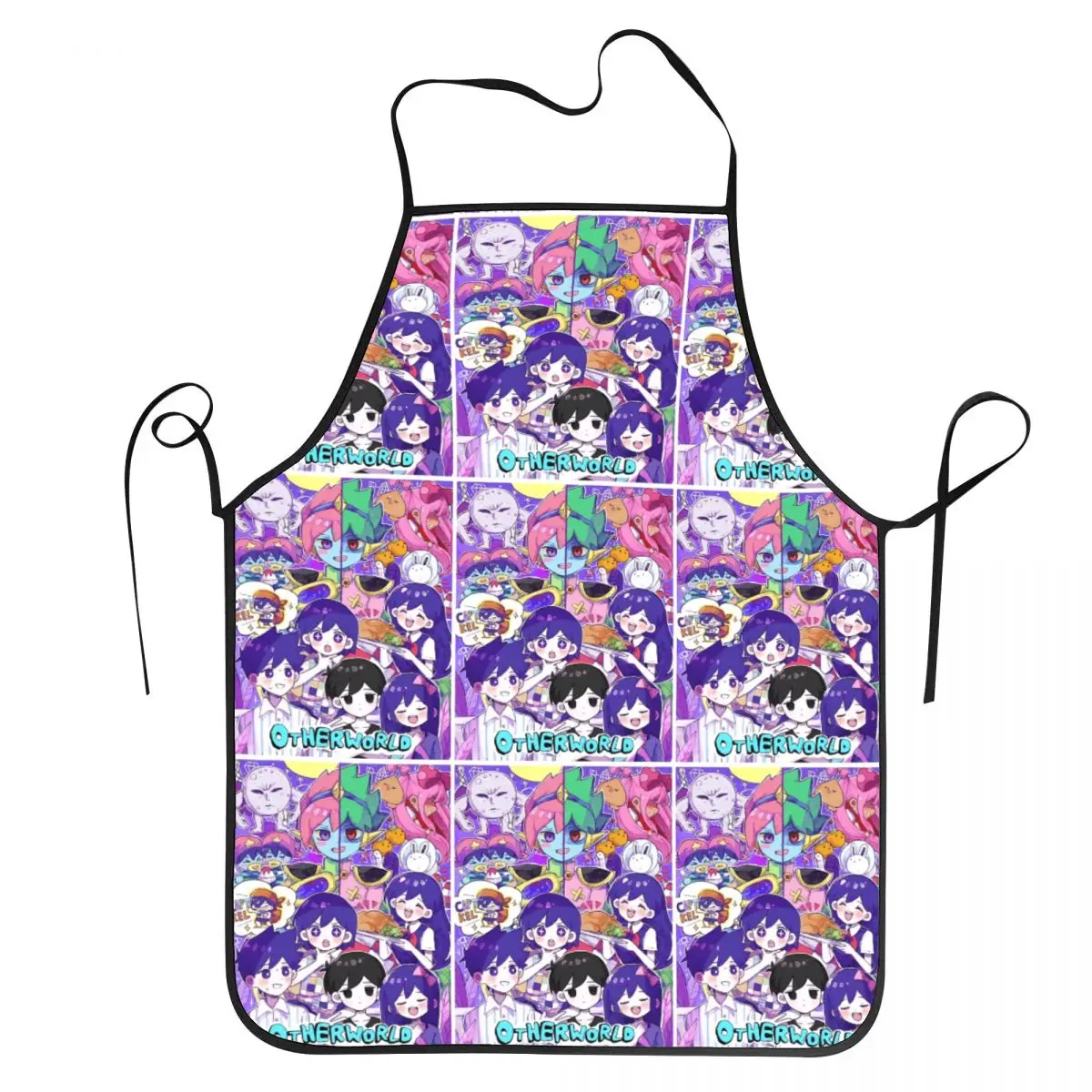 Omori Hero Sunny Basil Cartoon Horror Apron Chef Cooking Tablier Sleeveless Bib Kitchen Cleaning Pinafore for Women Men