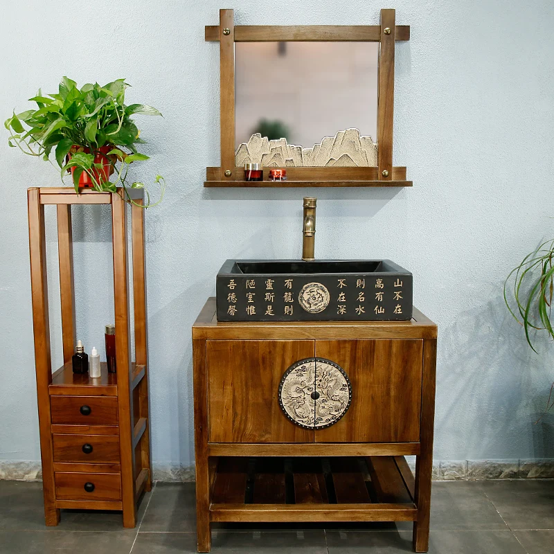 

Китайский шкаф для ванной комнаты, комбинированный унитаз, умывальник, тематический отель, умывальник из цельного дерева
