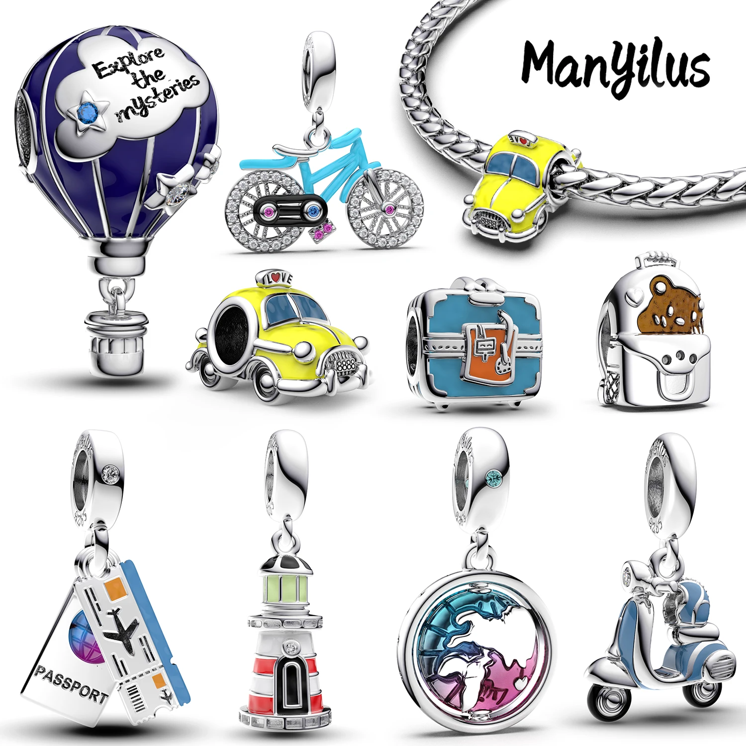 

Manyilus Charms Plata 925 Charms 925 Originales Bracelets Jewelry Women Bracelet Pendant Diy Charm Glass Beads Jewellery Making