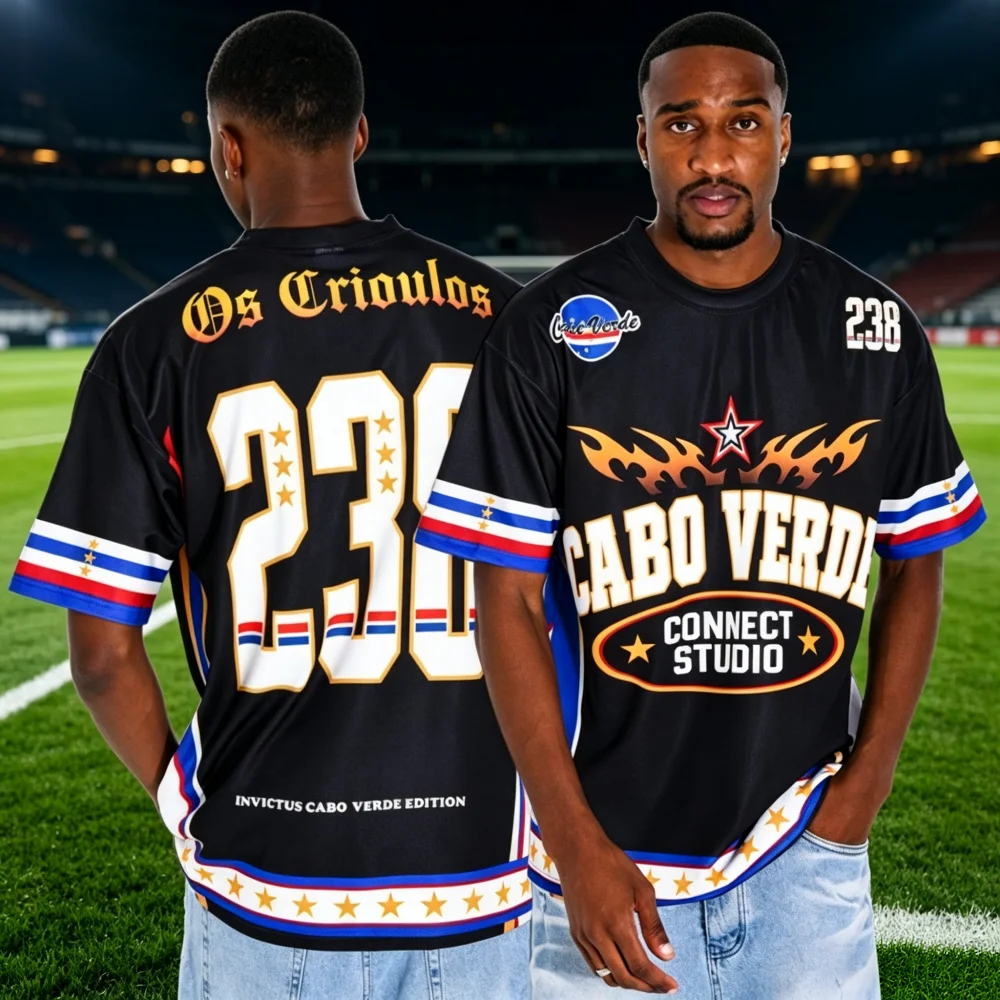 Unisex Cape Verde National Fan Short Sleeve 3D Printed Oversized Creative 238 Code Star Flame Print Sports New Family Kids Tees