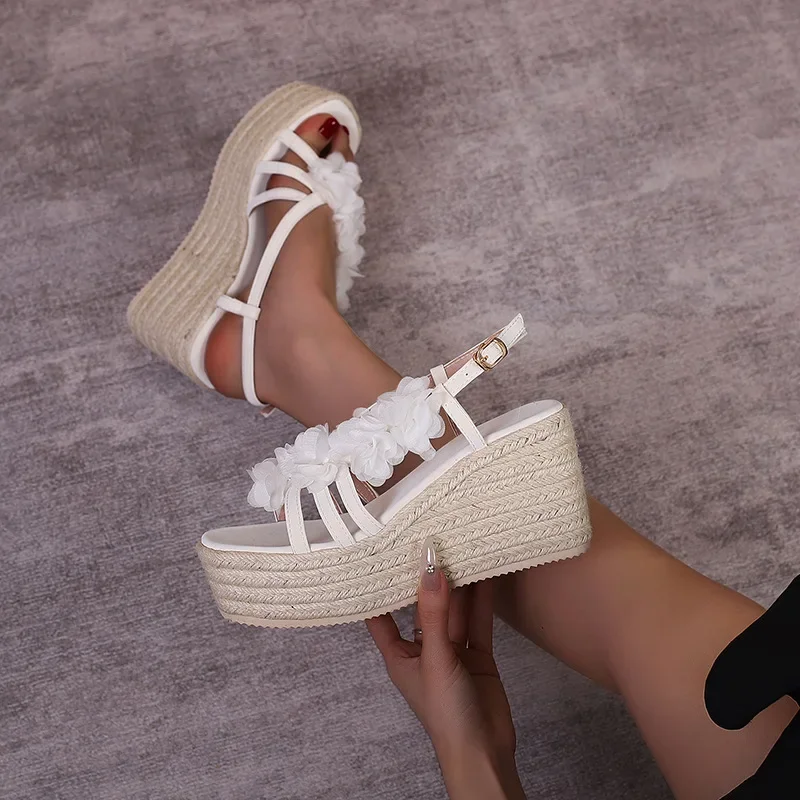 

Comfort Shoes for Women Clogs With Heel Beige Heeled Sandals Open Toe 2025 Summer Large Size Thick Black Peep Handmade Fashion L