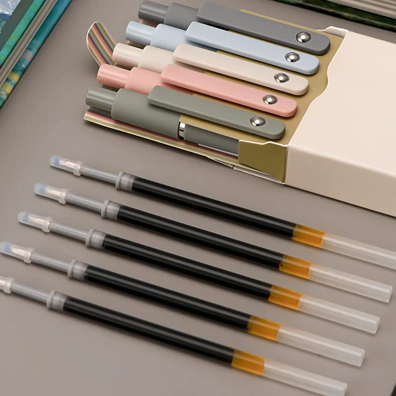 Canetas Gel Retráteis com Recargas Extra, Rolo Fine Point, Caneta de Tinta, Morandi Color, 1 Conjunto, 5 Unidades