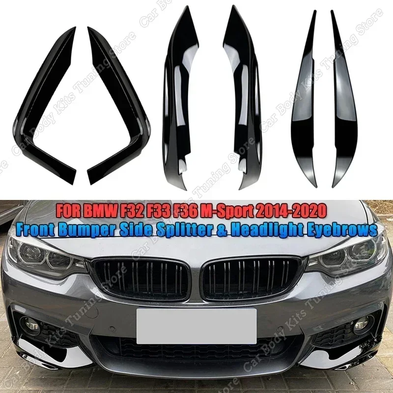 MP Style Front Bumper Lip Splitter Spoiler For BMW F32 F33 F36 420i 428i 435i 440i M-Sport 2014-2020 Diffuser Body Kits Tuning