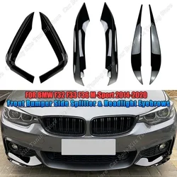 MP Style Front Bumper Lip Splitter Spoiler For BMW F32 F33 F36 420i 428i 435i 440i M-Sport 2014-2020 Diffuser Body Kits Tuning