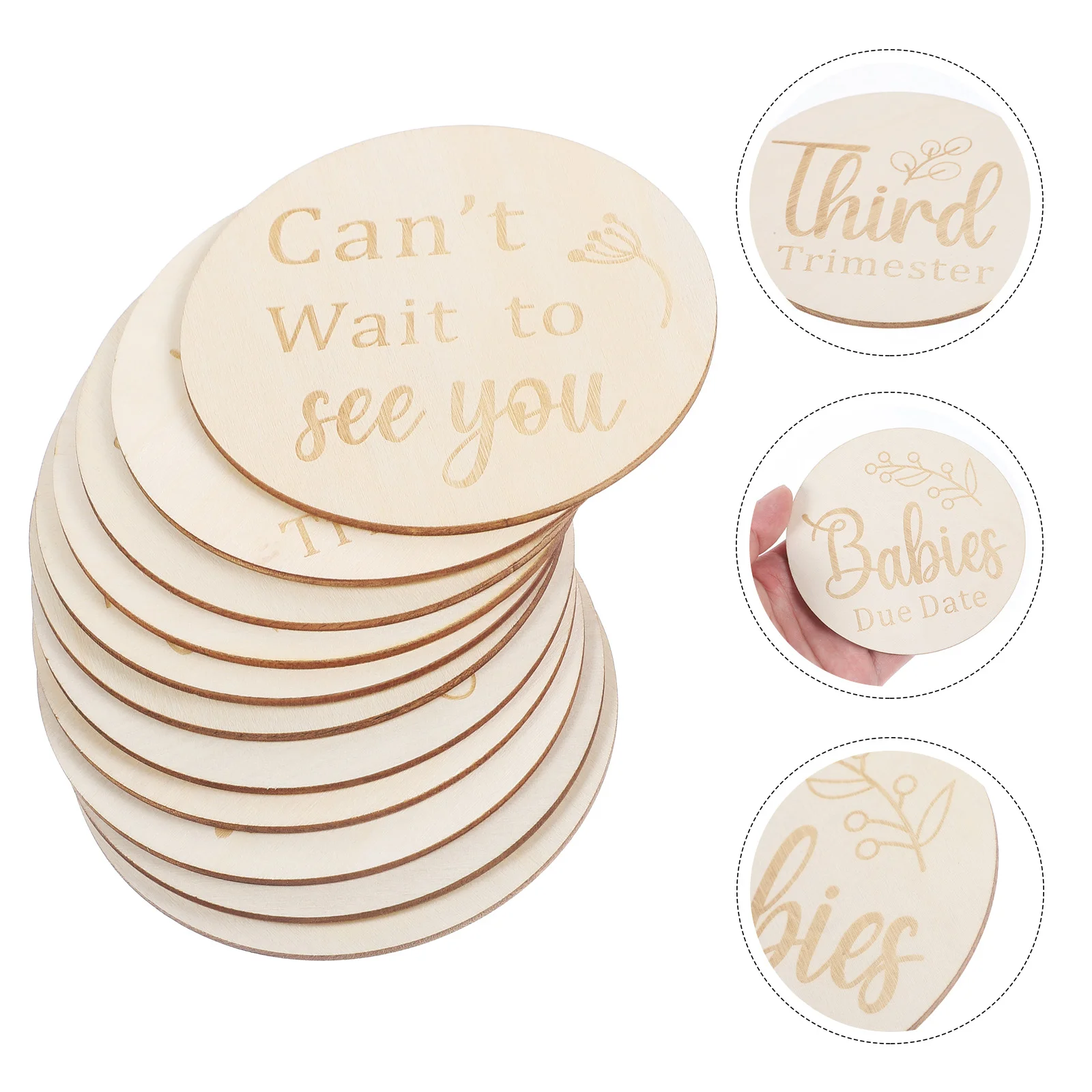 11 Pcs Pregnancy Milestones Journey Markers Item Card Weekly Cards Double-sided Wooden Baby