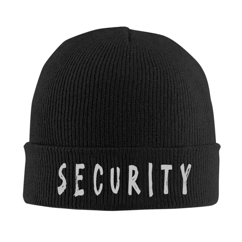 Security Print Beanie Hats Skullies Beanies Unisex Soft Warm Knitted Hat Autumn Winter Trendy Bonnet Hats
