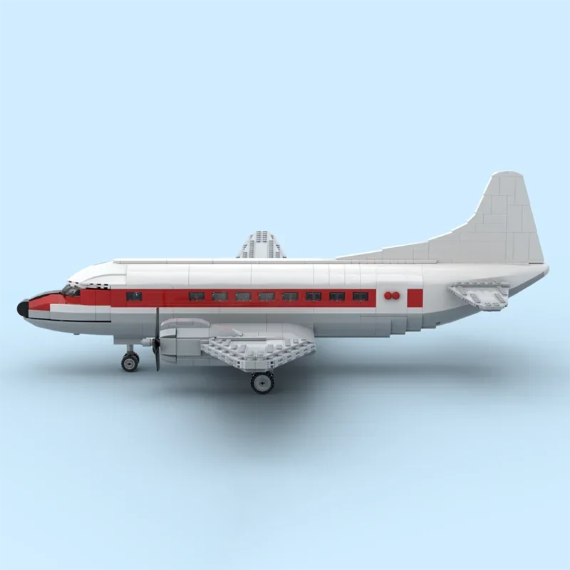 Moc Building Blocks Vintage Commuter Airliner Technology Modular Bricks Model Gifts Christmas Toys DIY Sets Assembly