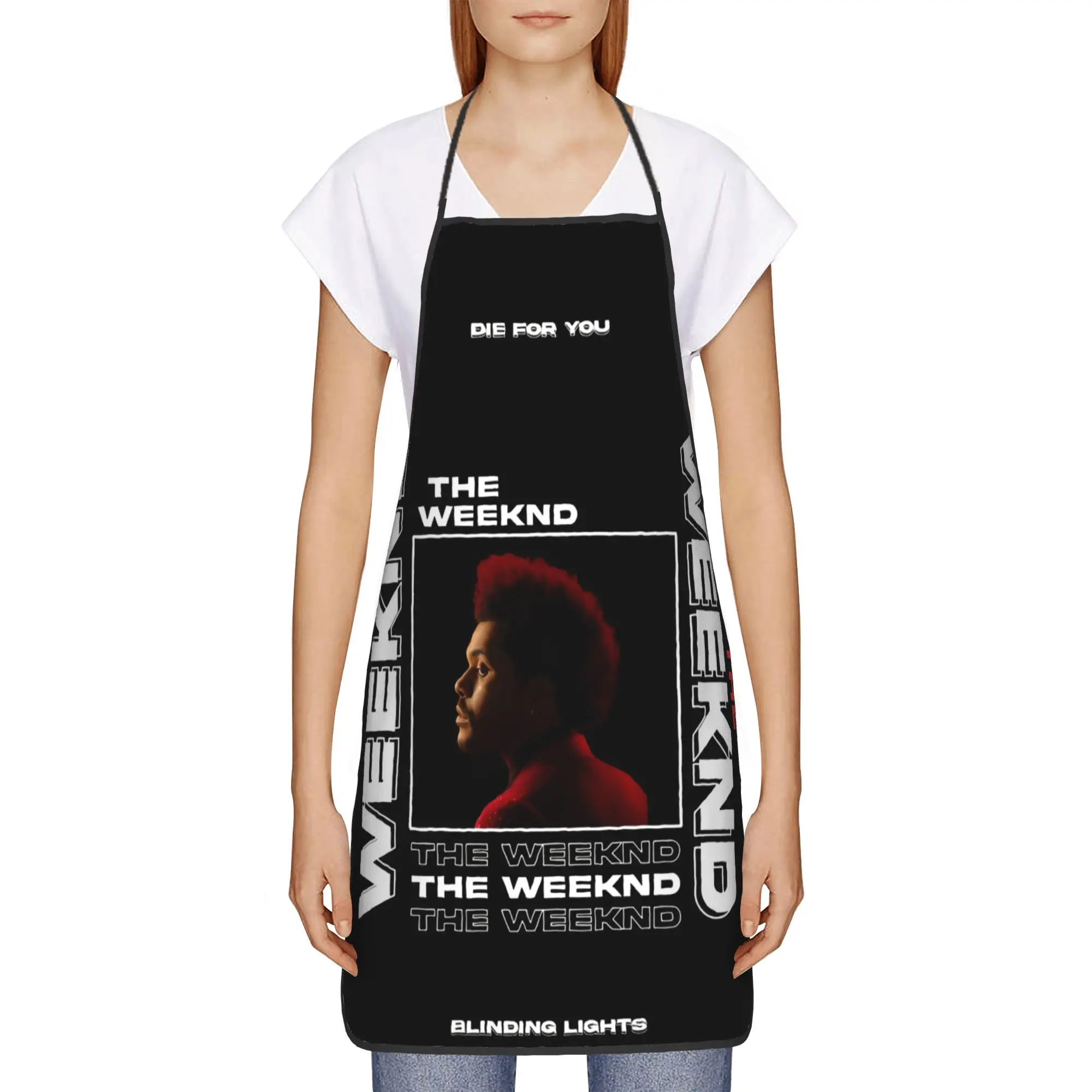 The Weeknd singer  music album tour cool Apron  Work Barber Kitchen Accessories Fashionable Household Aprons without Pocket